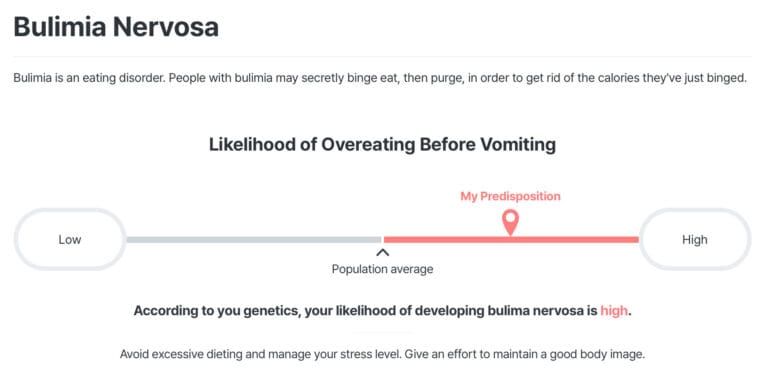 Bulimia Nervosa DNA Test Report Example