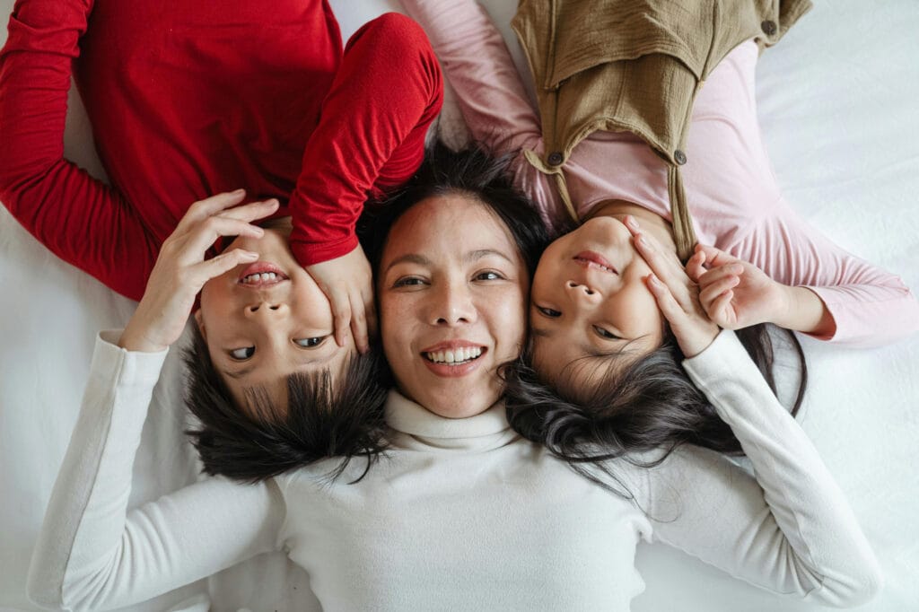 Mother with her children, representing neurodiversity and children's mental health