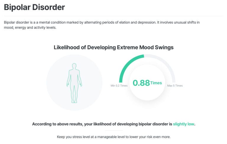 Bipolar Disorder DNA Test Report Example