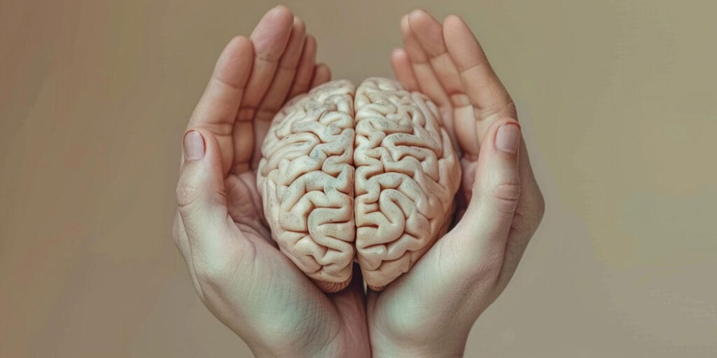 Illustration of a brain, representing brain health and Alzheimer's risk