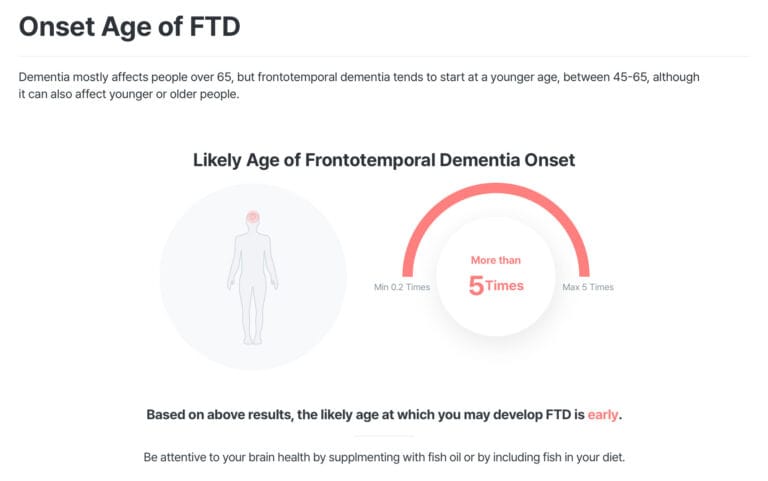 Onset Age of FTD DNA Test Report Example