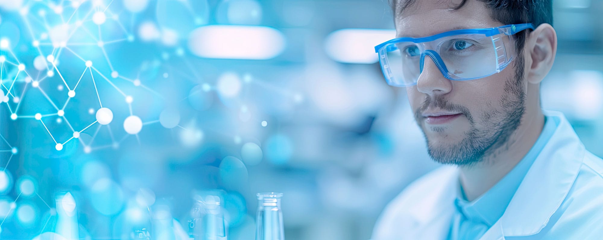 Man in lab analysis