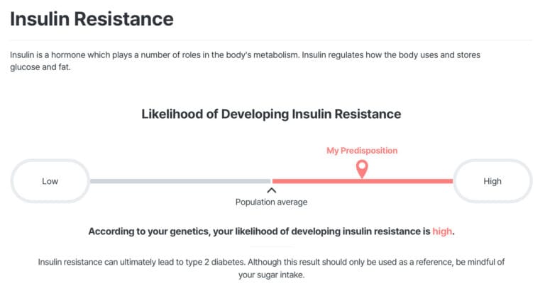 Insulin Resistance DNA Test Report Example