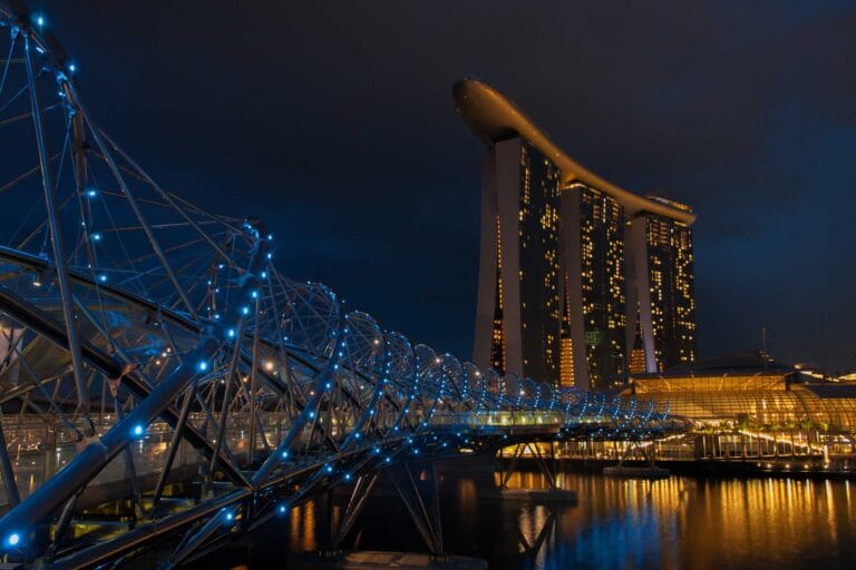 Singapore Helix Bridge Night