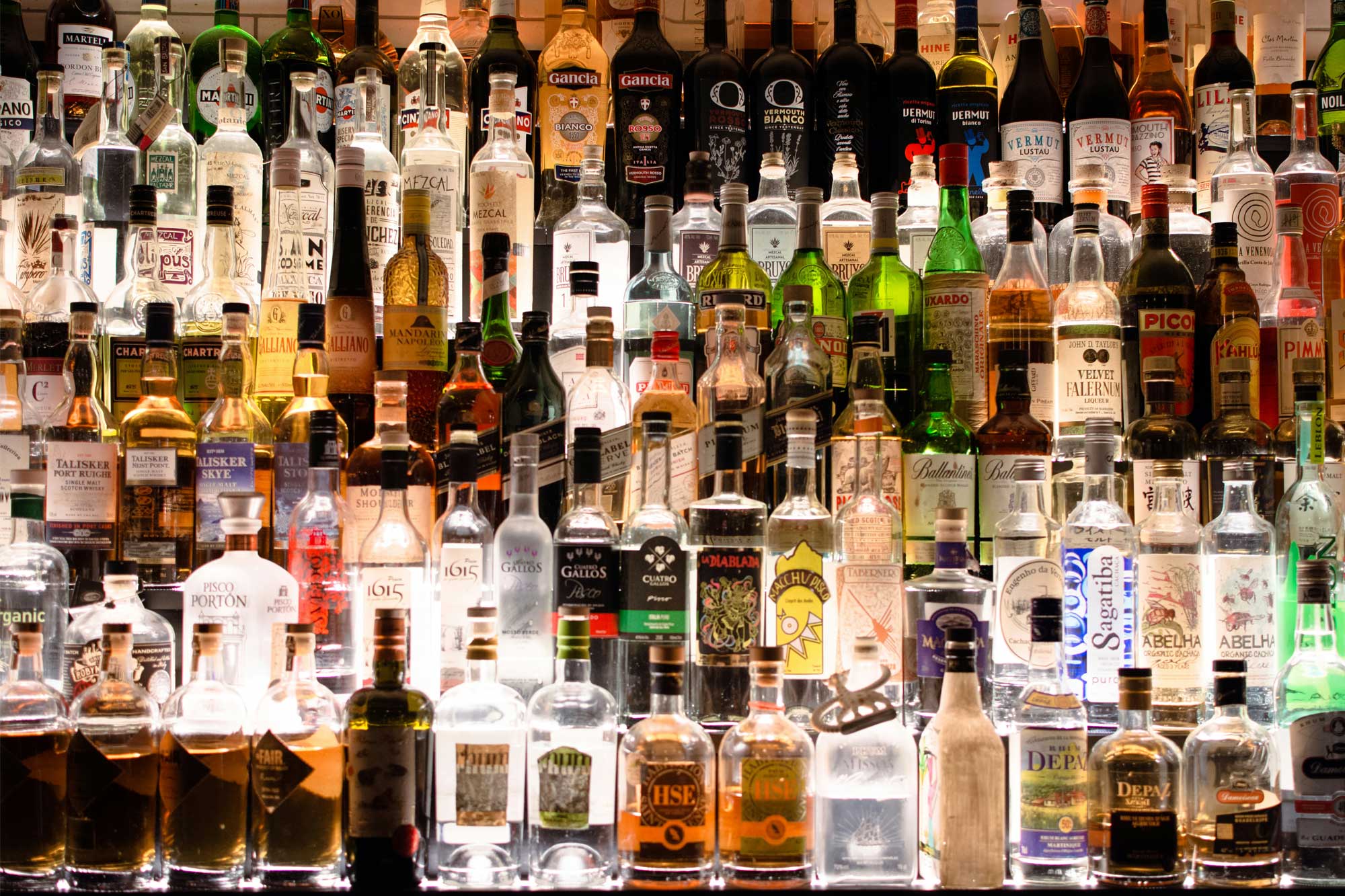Bottles of alcohol cancer connection